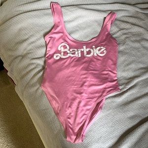 Barbie pink one piece swimsuit